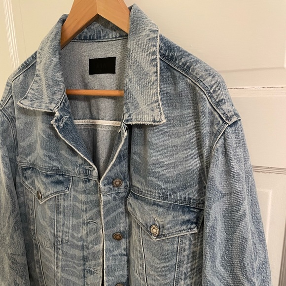 Rta Zebra Print Jean Jacket Size M - Picture 2 of 5